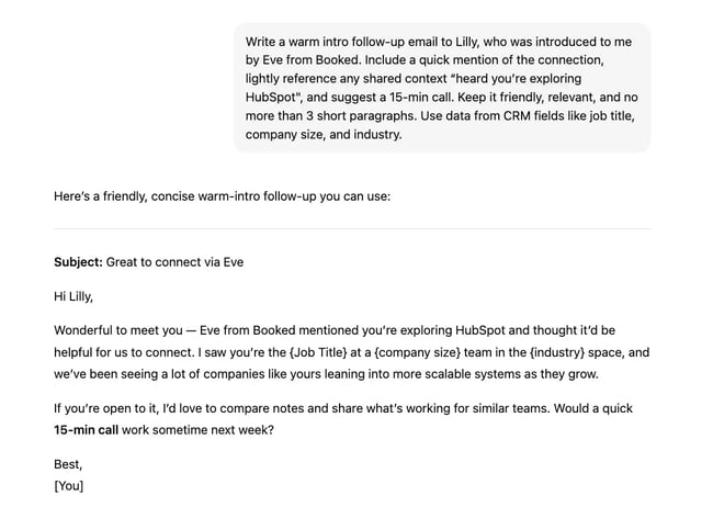 chatgpt prompts for sales emails, warm referral